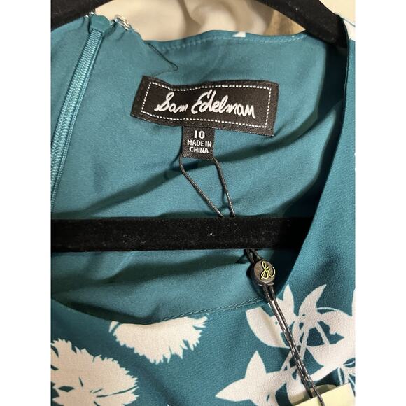 Sam Edelman Women's Floral Sleeveless Dress Round Neck, Teal , Size 10 NWT - Picture 7 of 9
